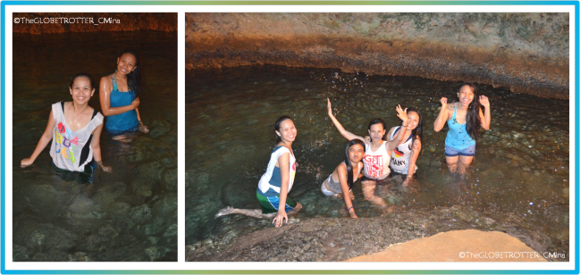 Swimming at the cave pool.