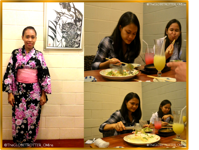 RIGHT: A STAFF IN THE RESTAURANT; LEFT: Ate Sweden and I enjoying our meal