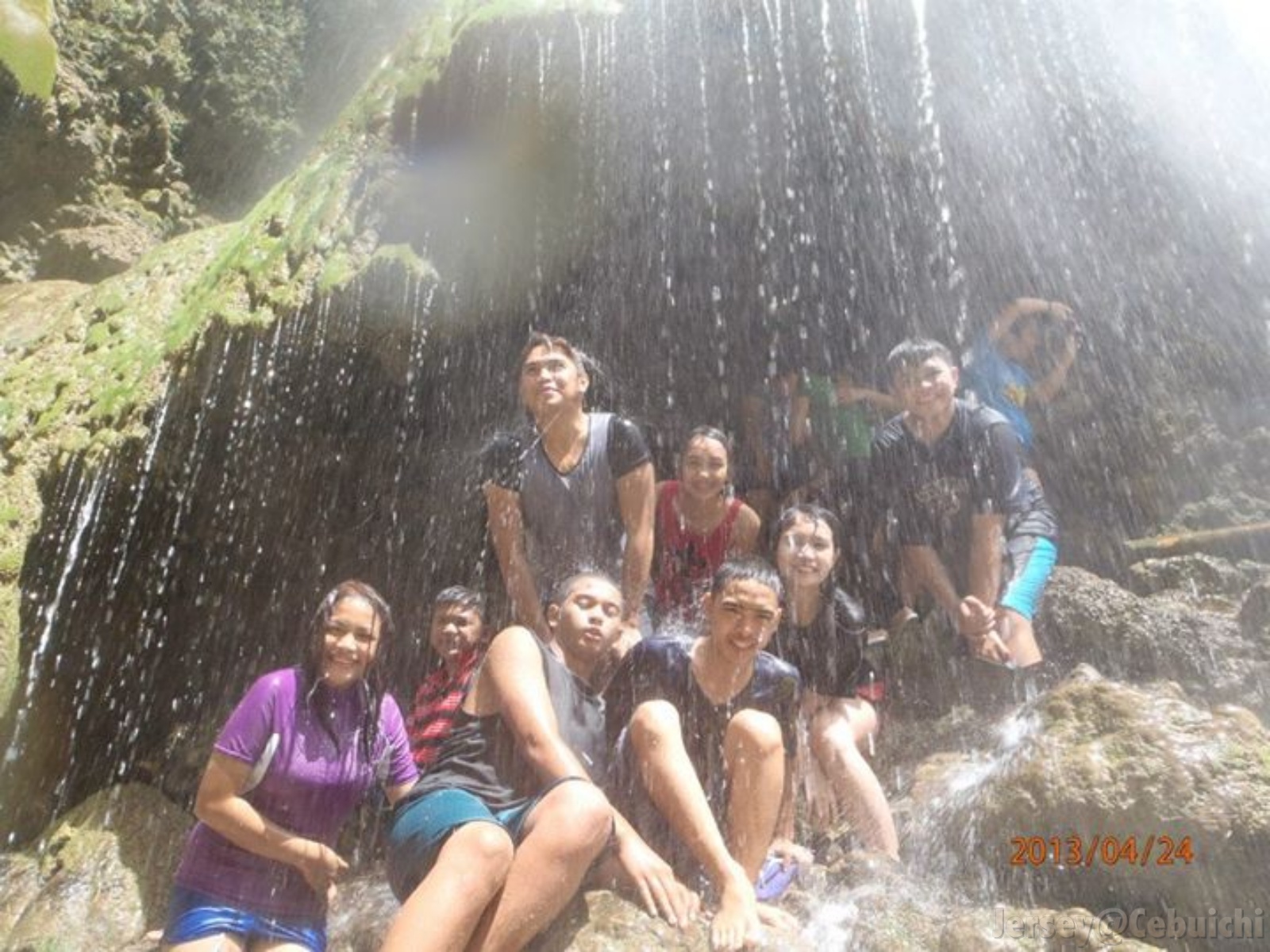 Enjoying the falls.