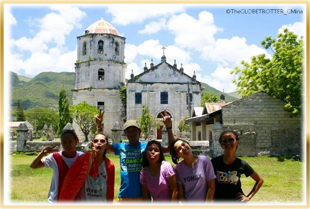 MY FRIENDS AND I WITH THE CHURCH AT THE BACK OF US.