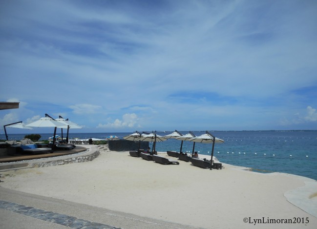 The view of the beach.