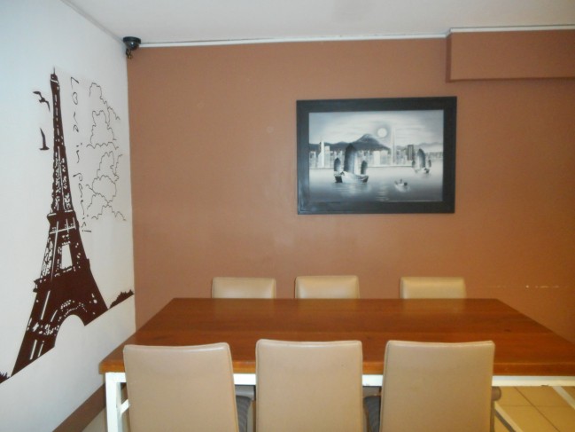 An example of a table setting in the canteen.