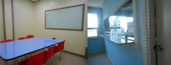 Left: group classroom. (Photo credits: Lyn Limoran)  Right: accounting office  (Photo credits: Lyn Limoran)